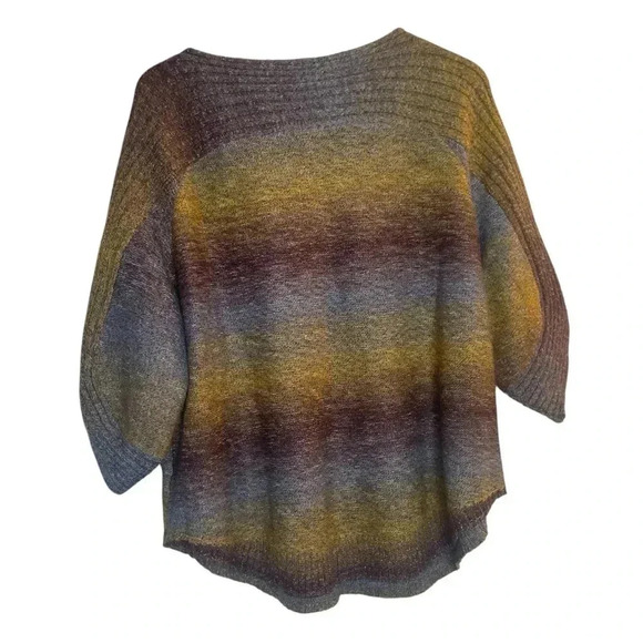 db Established 1962 Women’s Plus Rainbow Striped Sweater 3X Rounded  3/4 Sleeve - Picture 4 of 10